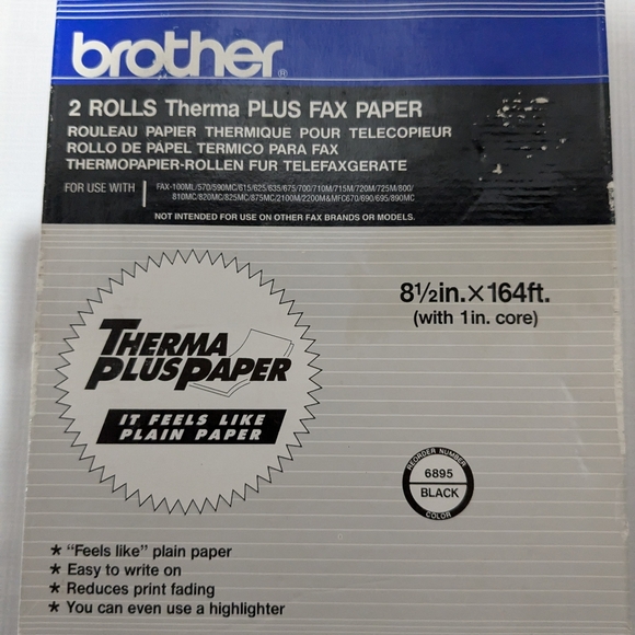 Brother Thermal Plus Fax Paper 2 Rolls  (8.5 In x 164 ft) - Picture 8 of 16